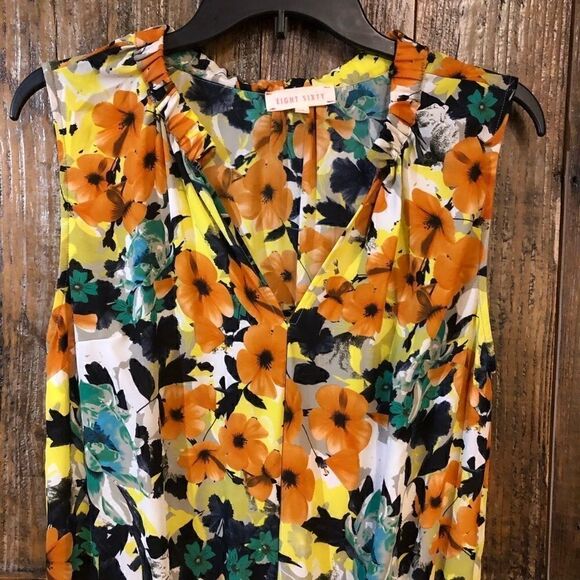 Eight Sixty Sz M Vibrant Orange Cottagecore Cinched Waist Casual Dress - Picture 3 of 7